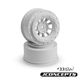 J Concepts - Hazard - Slash Rear, Slash 4X4 Front & Rear Wheel - (White) - 2pc - Hobby Recreation Products