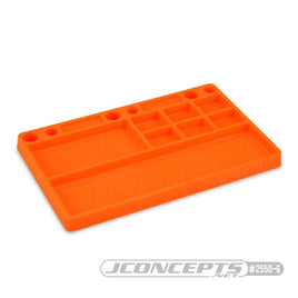 J Concepts - Parts Tray, Orange Rubber Material - Hobby Recreation Products