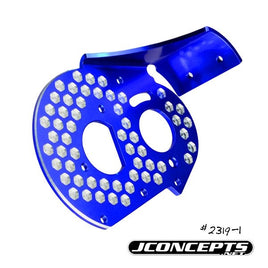 J Concepts - RC10 Aluminum Rear Motor Plate, Honeycomb, Blue - Hobby Recreation Products