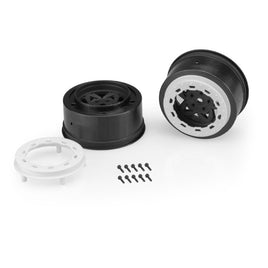 J Concepts - Tremor Front or Rear SCT Wheels - Black Wheel / White Beadlock - 2pc. - Hobby Recreation Products