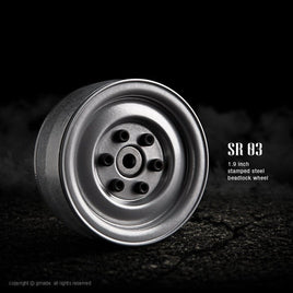 Junfac - 1.9 SR03 Beadlock Wheels (Semigloss Silver) (2) - Hobby Recreation Products