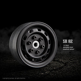 Junfac - 1.9SR02 Beadlock Wheels (Matt Black) (2) - Hobby Recreation Products