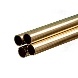 K & S Metals - Round Brass Tube: 11/32" OD x 0.014" Wall x 36" Long - Hobby Recreation Products