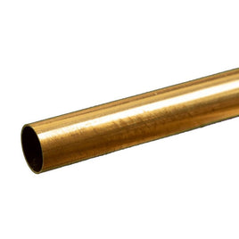 K & S Metals - Round Brass Tube: 17/32" OD x 0.014" Wall x 12" Long - Hobby Recreation Products