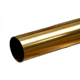 K & S Metals - Round Brass Tube: 21/32" OD x 0.014" Wall x 12" Long - Hobby Recreation Products
