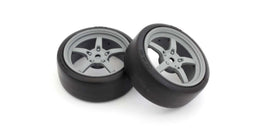 Kyosho - Premounted Drift Tire on Gray 5-Spoke Racing Wheel, for FZ02, 2pcs - Hobby Recreation Products