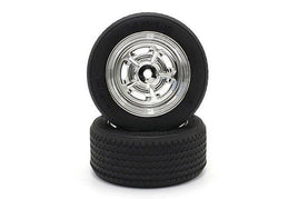 Kyosho - Vintage TC Tire, Medium Compound, Mounted on Chrome Plated Rostyle Wheels for FZ02, 2pcs) - Hobby Recreation Products