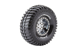 Louise R/C - CR-Ardent 1/10 1.9" Crawler Tires, 12mm Hex, Super Soft, Mounted on Black Chrome Rim, Front/Rear (2) - Hobby Recreation Products