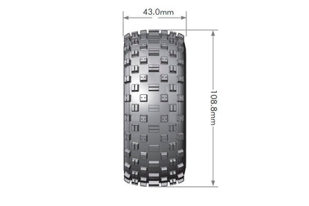 Louise R/C - SC-Rock 1/10 Short Course Tires, Soft, 12, 14 & 17mm Removable Hex on Black Rim (2) - Hobby Recreation Products