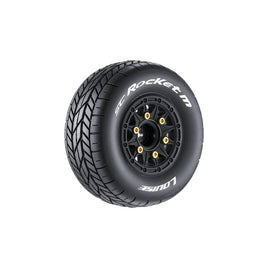 Louise R/C - SC-Rocket M Oval Track 1/10 Short Course Tires, Soft, 12, 14 & 17mm Removable Hex on Black Rim (2) - Hobby Recreation Products