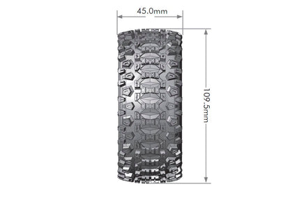 Louise R/C - SC-Uphill 1/10 Short Course Tires, Soft, 12, 14 & 17mm Removable Hex on Black Rim (2) - Hobby Recreation Products
