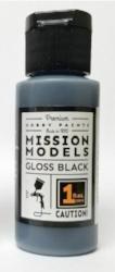 Mission Models - Acrylic Model Paint 1 oz Bottle, Gloss Black Base for Chrome - Hobby Recreation Products