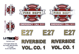 MyTrickRC - Fire Truck Decal Set - Realistic 1:10 Scale Decal - Hobby Recreation Products