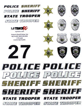 MyTrickRC - Realistic 1:10 Scale Decal Set, Police and Sheriff Combo - Hobby Recreation Products