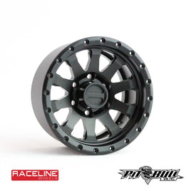 Pit Bull Tires - 1.9" Raceline Clutch Aluminum Beadlock Wheels, Black, (4) - Hobby Recreation Products