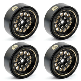 Power Hobby - 1.0" Black Brass Beadlock Crawler Wheels, for, 1/24 Axial SCX24 - Hobby Recreation Products