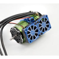 Power Hobby - 1/8 Aluminum Heatsink 40mm Dual High Speed Cooling Fans with Cover, Blue - Hobby Recreation Products
