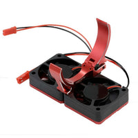 Power Hobby - 1/8 Aluminum Heatsink 40mm Dual High Speed Cooling Fans with Cover, Red - Hobby Recreation Products