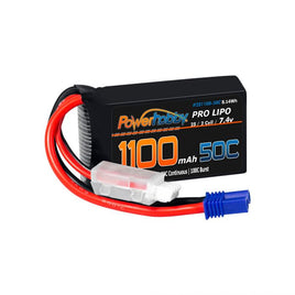 Power Hobby - 2S 1100mAh 50C LiPo Battery w/EC2 Plug: Losi Mini-B, Mini-T 2.0, JXR2 - Hobby Recreation Products