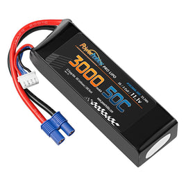Power Hobby - 3S 11.1V 3000mAh 50C LiPo Battery Pack with Hardwired EC3 Connector - Hobby Recreation Products