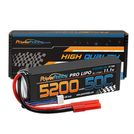 Power Hobby - 3S 11.1V 5200mAh 50C LiPo Battery with Hardwired Redcat 4.0mm Plug - Hobby Recreation Products