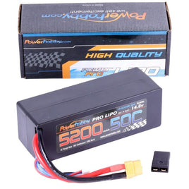 Power Hobby - 4S 14.8V 5200mAh 50C LiPo Battery with XT60 and Traxxas Plug Hard Case LCG - Hobby Recreation Products