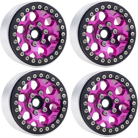 Power Hobby - B3 Aluminum 1.9 Beadlock Wheels 9mm Hubs, Pink, for 1/10 Rock Crawler, 4pcs - Hobby Recreation Products