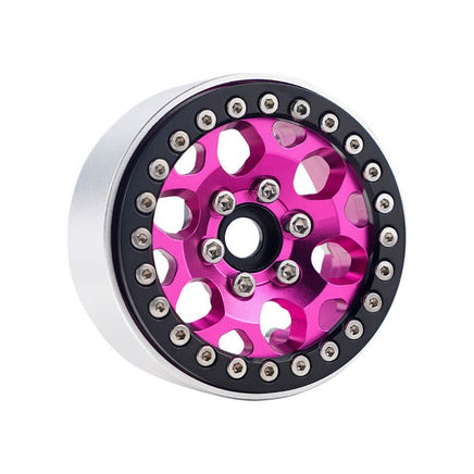 Power Hobby - B3 Aluminum 1.9 Beadlock Wheels 9mm Hubs, Pink, for 1/10 Rock Crawler, 4pcs - Hobby Recreation Products