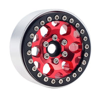 Power Hobby - B3 Aluminum 1.9 Beadlock Wheels 9mm Hubs, Red, 1/10 Rock Crawler, 4pcs - Hobby Recreation Products