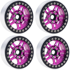 Power Hobby - B4 aluminum 1.9 Beadlock Wheels 9mm Hubs, Pink, for 1/10 Rock Crawler, 4pcs - Hobby Recreation Products