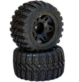 Power Hobby - Defender 2.8" Belted 1/10 Stadium Truck Tires, Mounted, 14mm, fits Arrma Granite 4x4 - Hobby Recreation Products