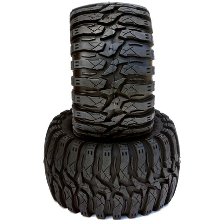 Power Hobby - Defender 2.8" Belted All Terrain Tires, Mounted, 14mm 1/2" Offset, for 1/10 Arrma Truck - Hobby Recreation Products