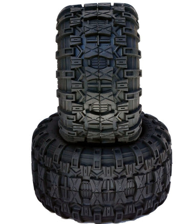 Power Hobby - Raptor 2.8" Belted All Terrain Tires, Mounted, 12mm 1/2" Offset, for 1/10 Truck - Hobby Recreation Products