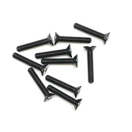 Racers Edge - Aluminum Alloy Flat Head Screw 3x16mm Black (10pcs) - Hobby Recreation Products