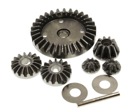 Racers Edge - Machined Metal Diff Gears & Diff Pinions & Drive Gear, Fits 1/16 Vehicles from Blackzon (Slyder ST/MT), Haiboxing (16890/16889), Redcat (Volcano16), Racent (Tornado/Crossy), Bezgar (HM165/HM162/HM161), and more - Hobby Recreation Products