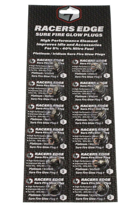 Racers Edge - Platinum / Iridum Sure Fire #3 Medium Glow Plugs (12-Pack) - Hobby Recreation Products
