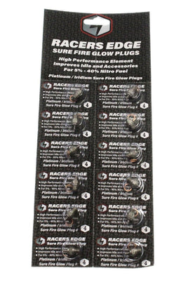 Racers Edge - Platinum / Iridum Sure Fire #4 Medium-Cold Glow Plugs (12-Pack) - Hobby Recreation Products