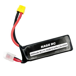 Rage R/C - 11.1V 3S 2200mAh Lipo with XT60 Connector; Black Marlin EX Brushless - Hobby Recreation Products