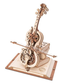 Robotime - ROKR Magic Cello Mechanical Music Box 3D Wooden Puzzle - Hobby Recreation Products