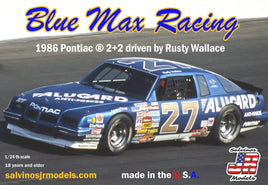 Salvinos JR Models - 1/24 Blue Max Racing 1986 2+2 Driven by Rusty Wallace Plastic Model Car Kit - Hobby Recreation Products