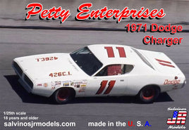 Salvinos JR Models - 1/24 Petty Enterprises 1971 Dodge Charger Flathood Plastic Model Car Kit - Hobby Recreation Products