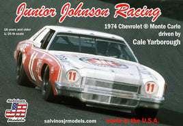 Salvinos JR Models - 1/25 Junior Johnson Racing #11 1974 Chevy Monte Carlo - Cale Yarborough Plastic Model Car Kit - Hobby Recreation Products