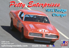 Salvinos JR Models - 1/25 Petty Enterprises 1972 Dodge Charger Plastic Model Car Kit - Hobby Recreation Products