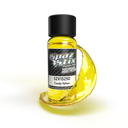 Spaz Stix - Candy Yellow Airbrush Ready Paint, 2oz Bottle - Hobby Recreation Products