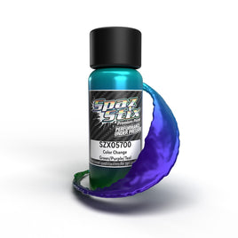 Spaz Stix - Color Change Airbrush Ready Paint, Green/Purple/Teal, 2oz Bottle - Hobby Recreation Products