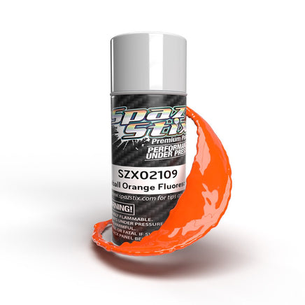 Spaz Stix - Fireball Orange Fluorescent Aerosol Paint, 3.5oz Can - Hobby Recreation Products