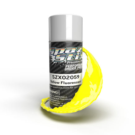 Spaz Stix - Yellow Fluorescent Aerosol Paint, 3.5oz Can - Hobby Recreation Products