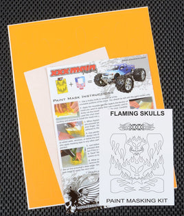 XXX Main Racing - Flaming Skulls Paint Mask - Hobby Recreation Products