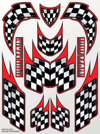 XXX Main Racing - Racing Checkers Sticker Sheet - Hobby Recreation Products