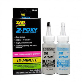 ZAP Glue - Z-Poxy 15 Minute Epoxy 4 oz. Set - Hobby Recreation Products